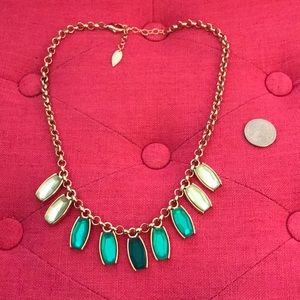 Teal and gold necklace